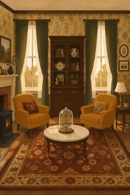 Retro Mid Century Modern Living Room Interior