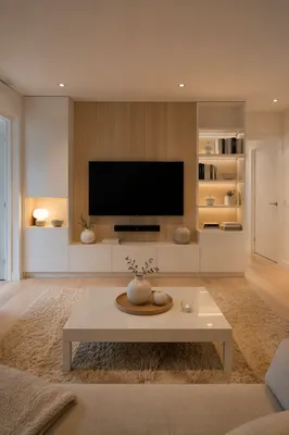 Scandinavian Living Room with Light Wood