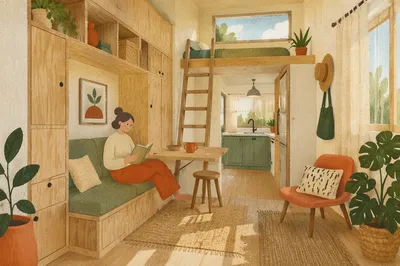 Bright Tiny House Smart Living Interior