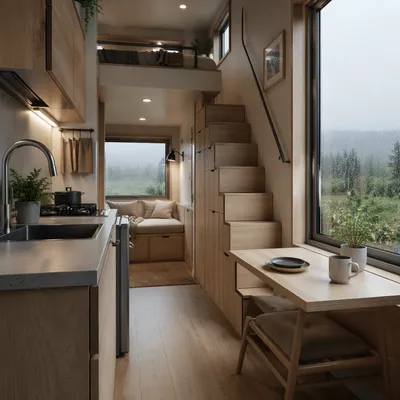 Compact Tiny House Interior Smart Living