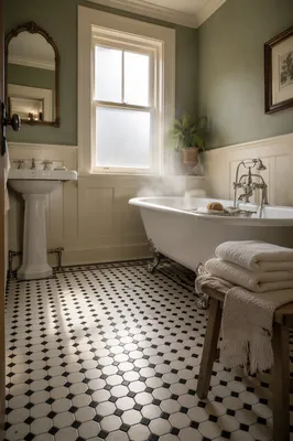 Classic Vintage Bathroom with Clawfoot Tub