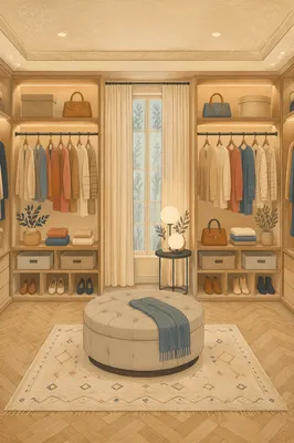 Luxury Walk-In Closet with Elegant Organization