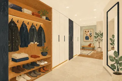 Modern Walk-In Closet with Organized Display