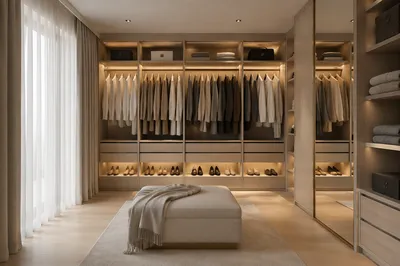 Serene Luxury Walk-In Closet Interior