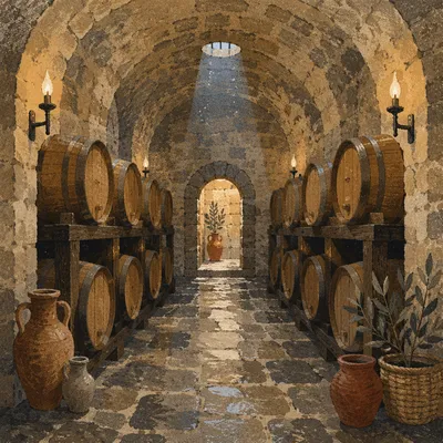 Historic Underground Wine Cellar Interior