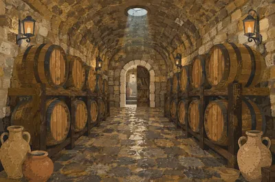 Historic Underground Wine Cellar Interior