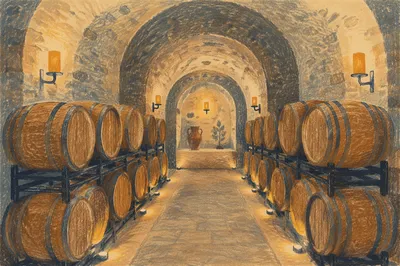 Historic Underground Wine Cellar Interior