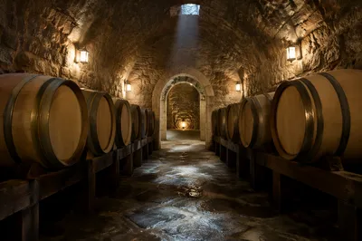 Historic Underground Wine Cellar with Oak Barrels