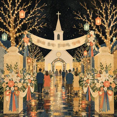 Korean Church Anniversary Flower Courtyard Celebration