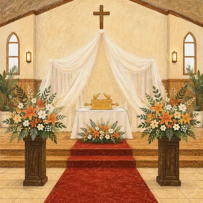 Korean Church Anniversary Floral Altar Decor