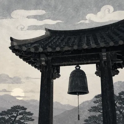 Korean Church Bell Tower at Dawn