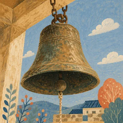 Korean Countryside Church Bell at Morning