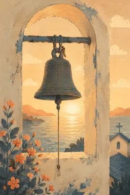 Korean Coastal Church Bell at Sunrise