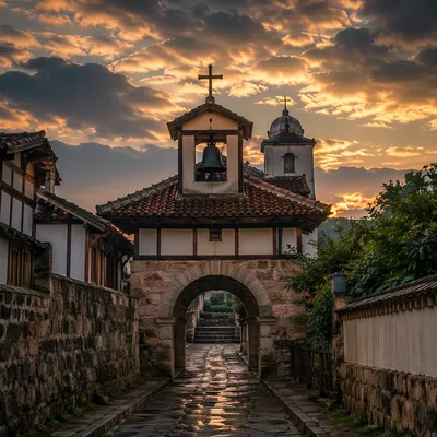 Korean Village Church Bell at Dawn