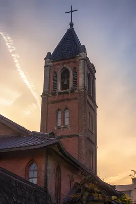 Korean Church Bell Tower at Dawn