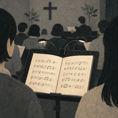 Korean Church Choir Rehearsal Music Stand