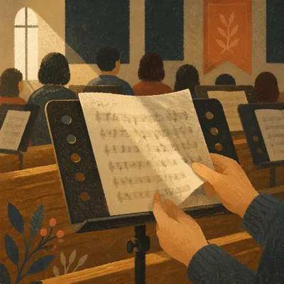 Korean Church Choir Rehearsal Music Stands