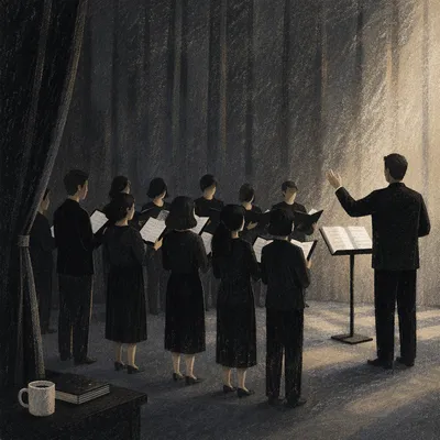 Korean Church Choir Rehearsal in Shadow