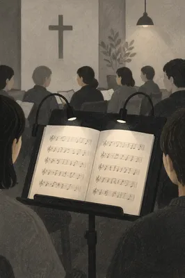 Korean Church Choir Rehearsal Music Stand