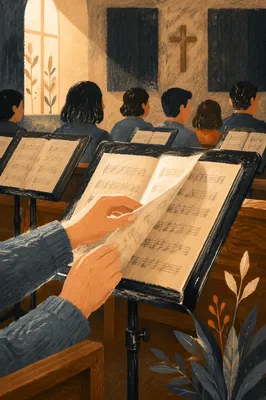Korean Church Choir Rehearsal Music Stand