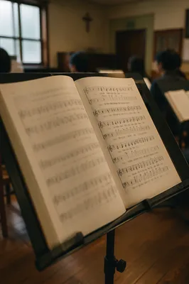 Korean Church Choir Rehearsal Music Stand