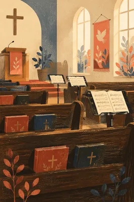 Korean Church Choir Rehearsal Music Stands