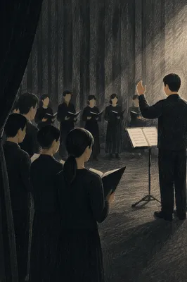 Korean Church Choir Rehearsal in Low Light