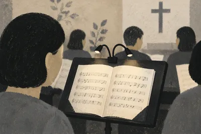 Korean Church Choir Rehearsal Music Stand