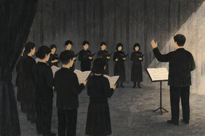 Korean Church Choir Rehearsal in Low Light