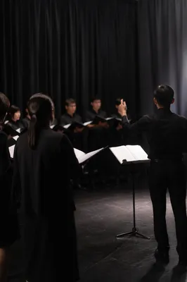 Korean Church Choir Rehearsal with Conductor