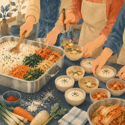 Korean Church Fellowship Meal Preparation