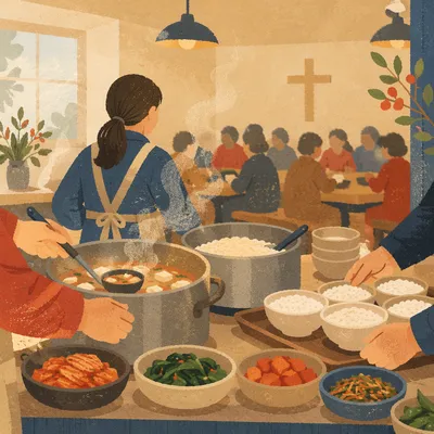 Korean Church Kitchen Fellowship Meal Service