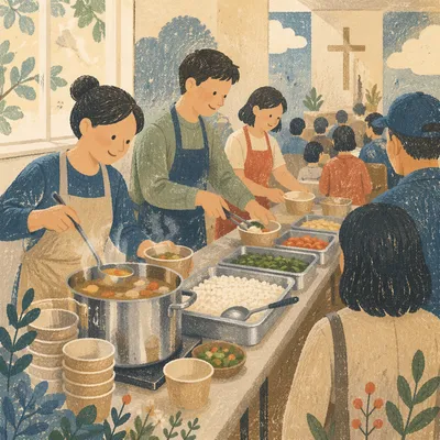 Korean Church Kitchen Fellowship Meal Service