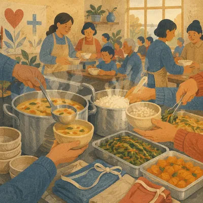 Korean Church Kitchen Fellowship Meal Service