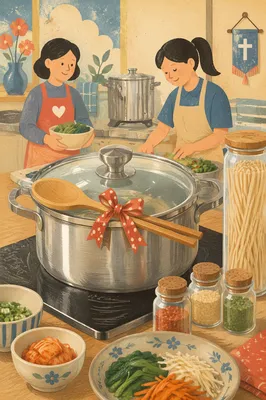 Korean Church Fellowship Kitchen Meal Preparation