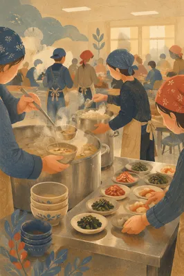 Korean Church Fellowship Kitchen Meal Preparation