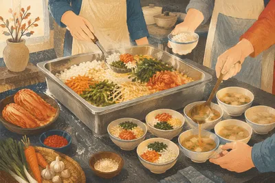 Korean Church Fellowship Meal Preparation