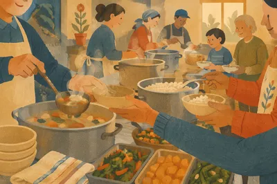 Korean Church Kitchen Fellowship Meal