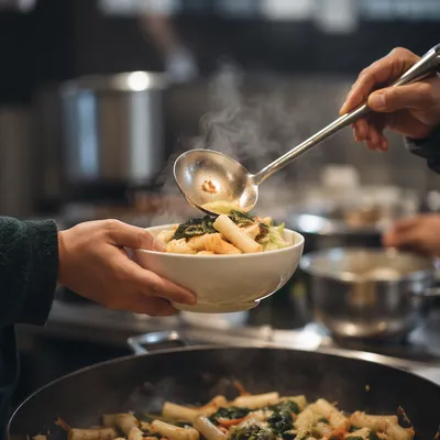 Volunteers Serving Korean Church Fellowship Meal