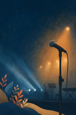 Korean Church Praise Microphone Under Stage Lights