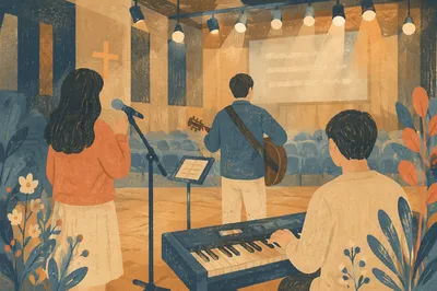 Korean Church Praise Team Stage Rehearsal