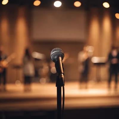 Microphone on Korean Church Praise Stage