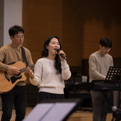 Korean Praise Team Rehearsal on Stage
