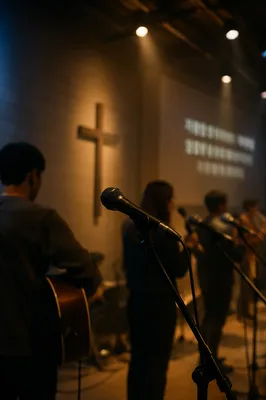 Korean Church Praise Team Microphones at Rehearsal