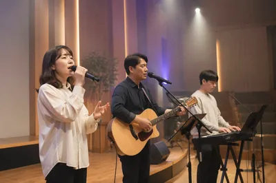 Korean Praise Team Rehearsal on Church Stage
