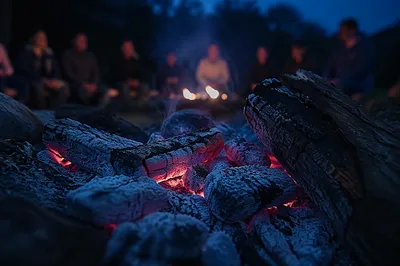 Campfire Embers at Korean Church Retreat