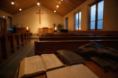 Dawn Prayer Sanctuary with Wooden Cross