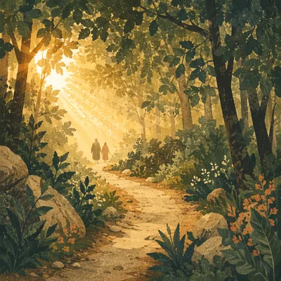 Early Morning Prayer Walk Forest Path