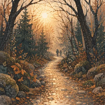 Dawn Prayer Walk on Forest Path