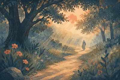 Early Morning Prayer Walk in Korean Woodland